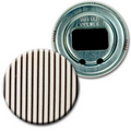 2 1/4" Diameter Round PVC Bottle Opener w/ 3D Lenticular Images - Black/White Stripe (Blank)